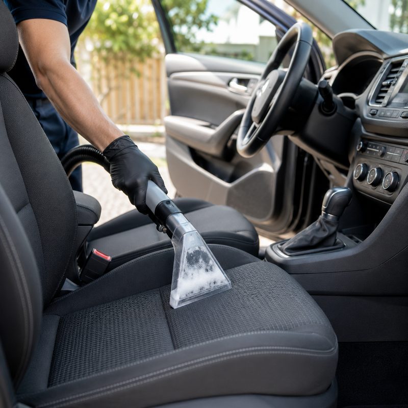 Car seat cleaning fabric and leather
