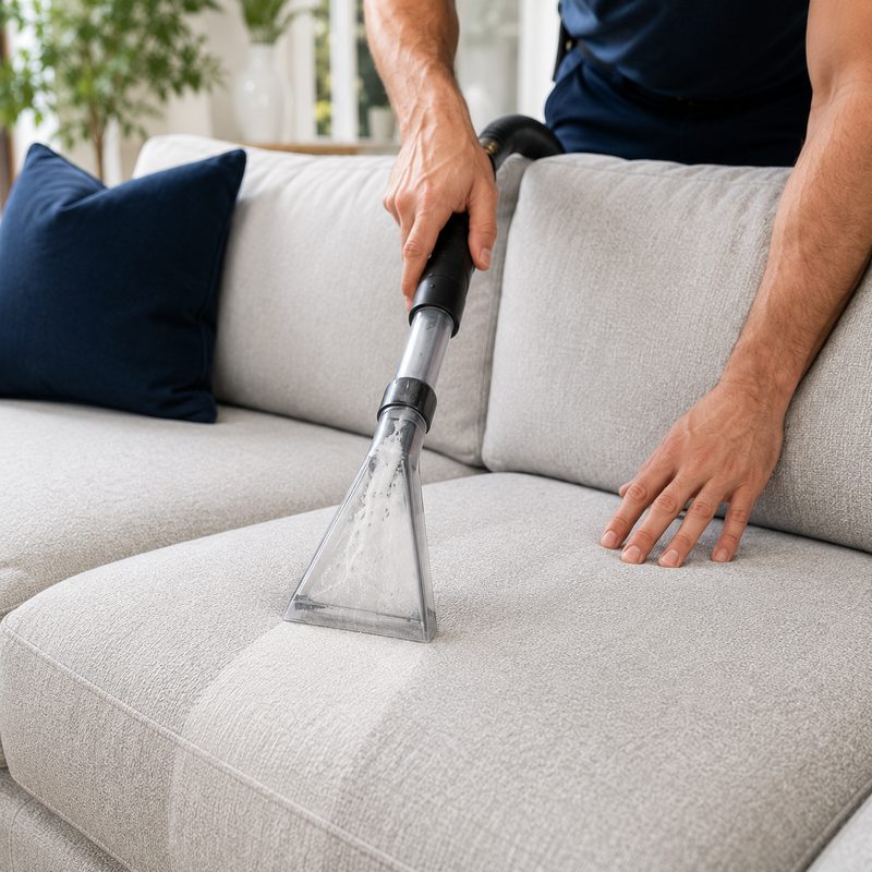 Clean modern fabric upholstery